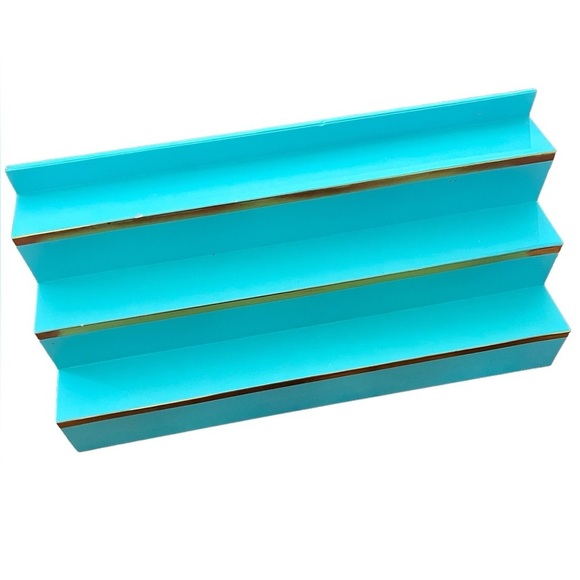 Pottery Barn Turquoise Polka Dot Desk Storage Organizer Nail Paint Makeup Oils - Picture 1 of 8